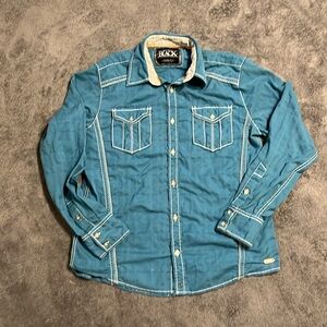 Men’s Medium Athletic fit Buckle Black button up